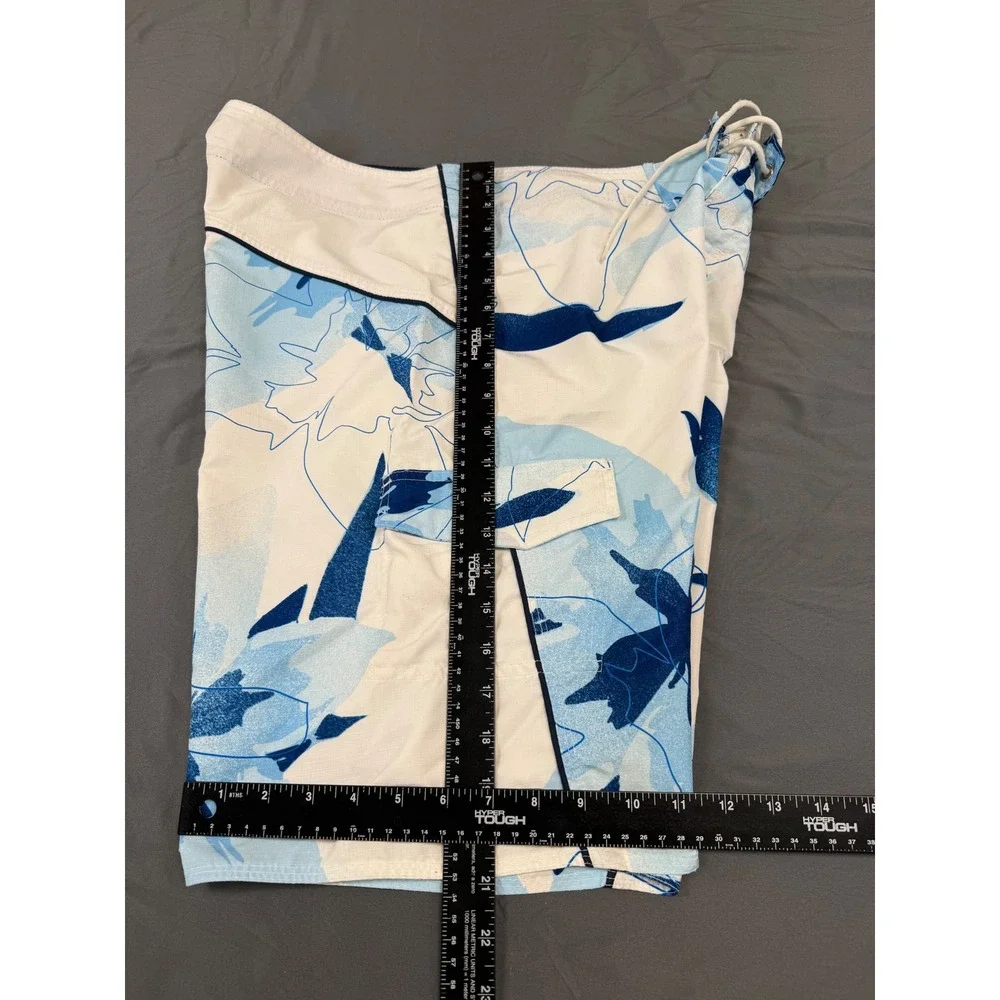 Siberian Sib.Scape Mens 36 Blue White Floral Ripstop Board Shorts (Sz 46 Brazil)